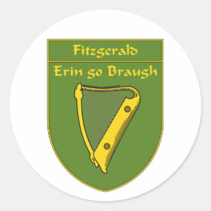 Fitzgerald 1798 Flag Shield Classic Round Sticker