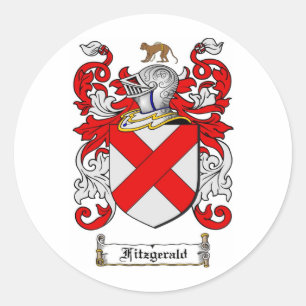 FITZGERALD FAMILY CREST - FITZGERALD COAT OF ARMS CLASSIC ROUND STICKER