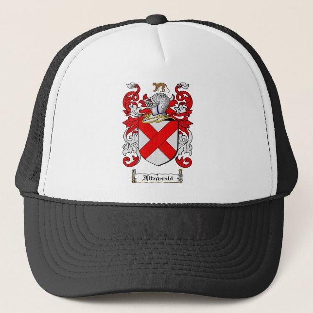 FITZGERALD FAMILY CREST -  FITZGERALD COAT OF ARMS TRUCKER HAT (Front)