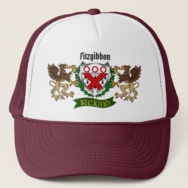 Fitzgibbon Irish Shield Personalised  Trucker Hat (Front)