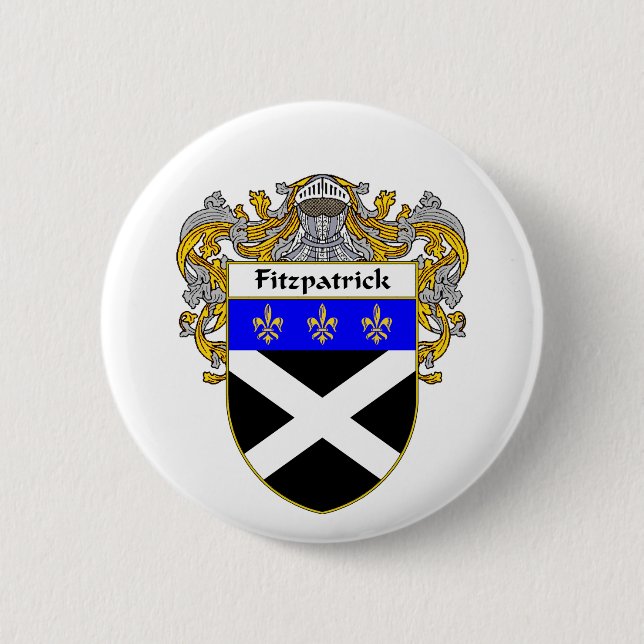 Fitzpatrick Coat of Arms (Mantled) 6 Cm Round Badge (Front)