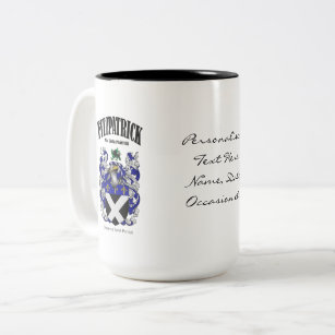 Fitzpatrick Family Crest, Translation & Meaning Two-Tone Coffee Mug