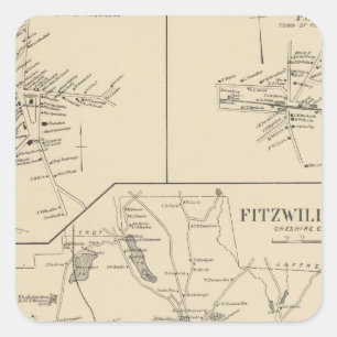 Fitzwilliam, Cheshire Co Square Sticker