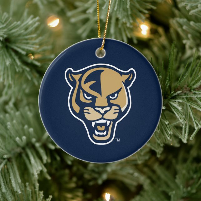 FIU Panther Head Ceramic Ornament (Tree)