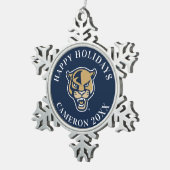 FIU Panther Head Snowflake Pewter Christmas Ornament (Right)