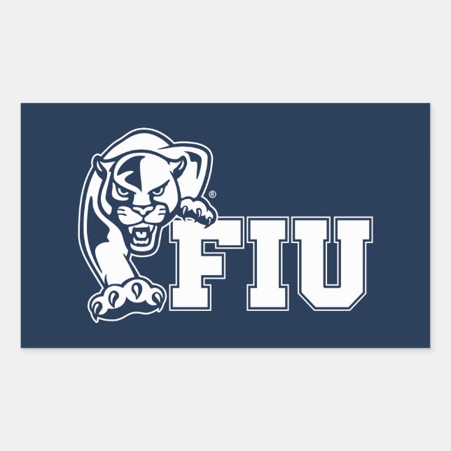 FIU Panthers - White Logo Rectangular Sticker (Front)