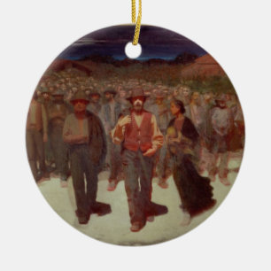 Fiumana (The Human Tide) 1895-96 (oil on canvas) Ceramic Ornament