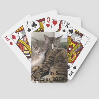 FIV cats playing cards-Griffin and Zazzles Playing Cards