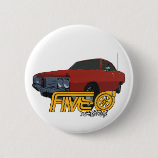 Five-0 Red 6 Cm Round Badge