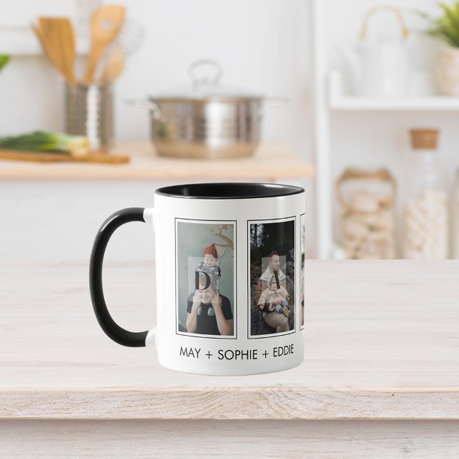 Five (5) Photos Father's Day Family Photos & Names Mug (Creator Uploaded)