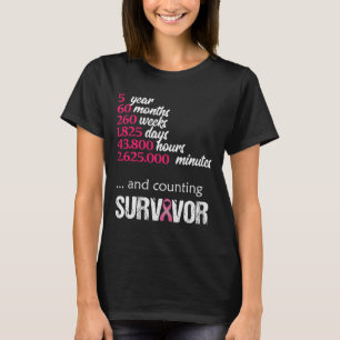 Five 5 Year Survivor Breast Cancer Awareness Gift T-Shirt