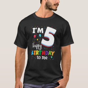 Five 5yr 5th Birthday Happy Birthday Boys Girls 5 T-Shirt