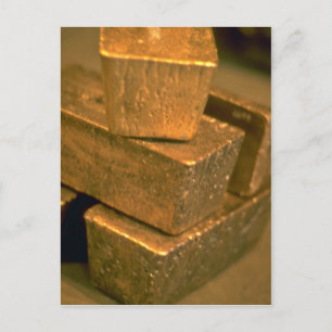 Five 90 pound gold bricks postcard