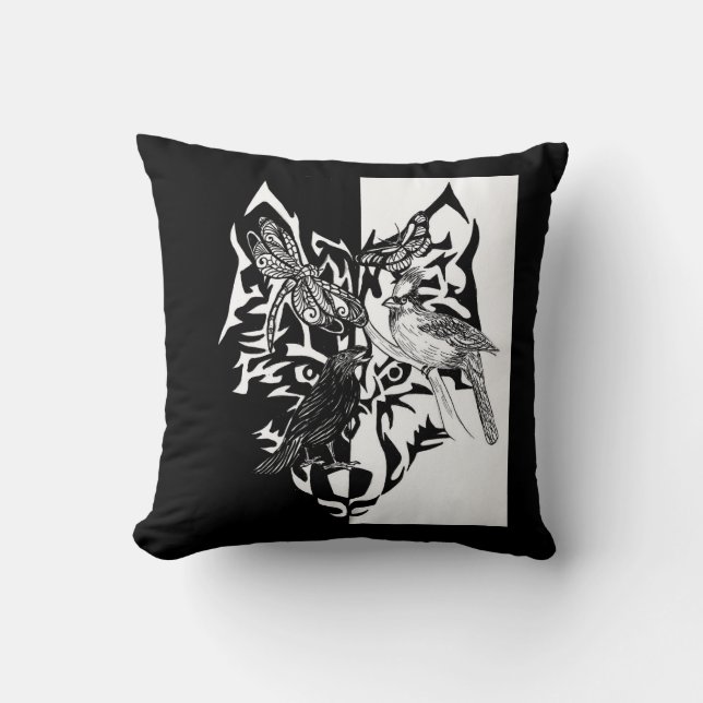 Five Animal Guides and Footprints Cushion (Front)