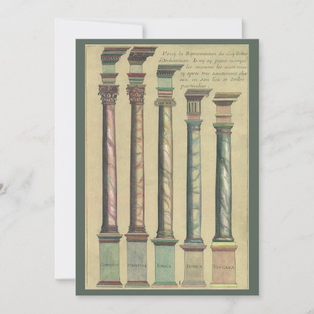 Five Architectural Orders by Vignola Invitation (Front)
