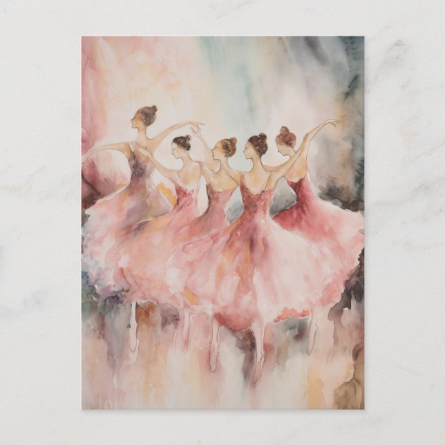 Five Ballet Dancers Postcard (Front)