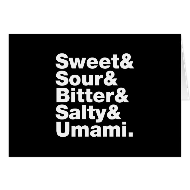 Five Basic Tastes Greeting Card (Front Horizontal)