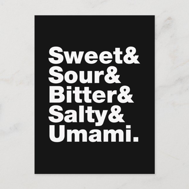 Five Basic Tastes Postcard (Front)