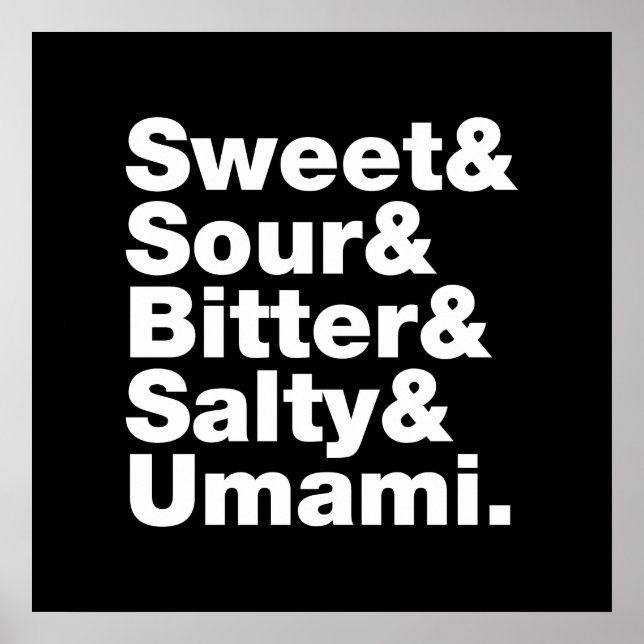 Five Basic Tastes Poster (Front)