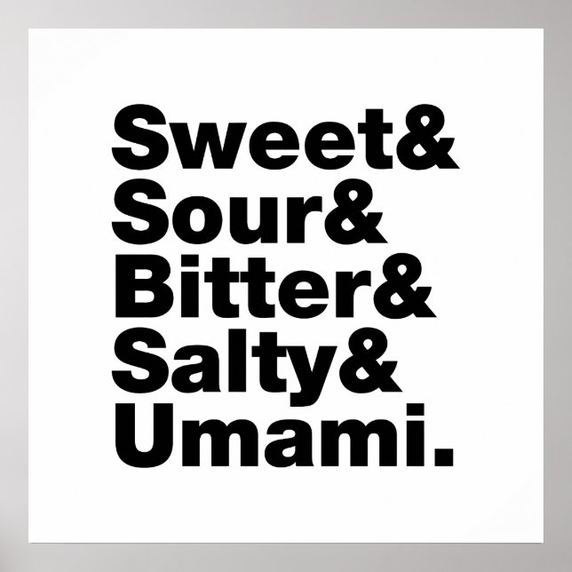 Five Basic Tastes Poster (Front)