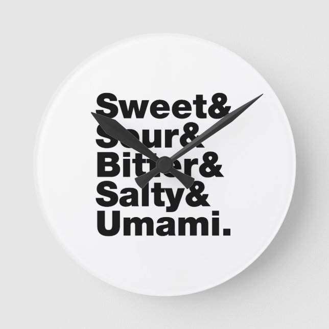 Five Basic Tastes Round Clock (Front)