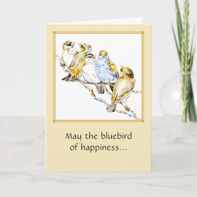 Five Birds 5x7 Folded Card watercolor (Front)