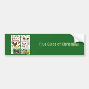 Five Birds of Christmas Bumper Sticker