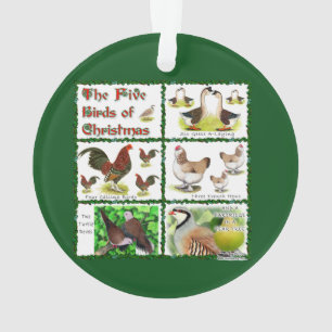 Five Birds of Christmas Ornament