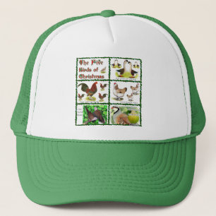 Five Birds of Christmas Trucker Hat