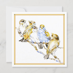 Five Birds Square Flat Card Semi-Gloss Paper