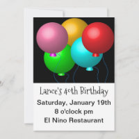 Five Birthday Balloons Party Large Print