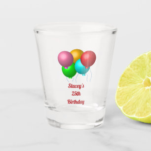 Five Birthday Balloons Personalised Shot Glass