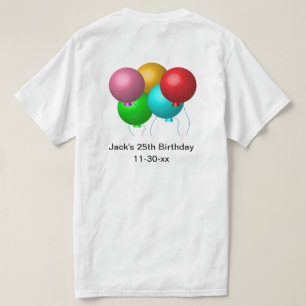 Five Birthday Balloons Personalised T-Shirt