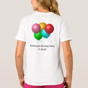 Five Birthday Balloons Personalised with Date T-Shirt