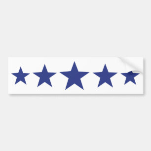 five blue stars bumper sticker
