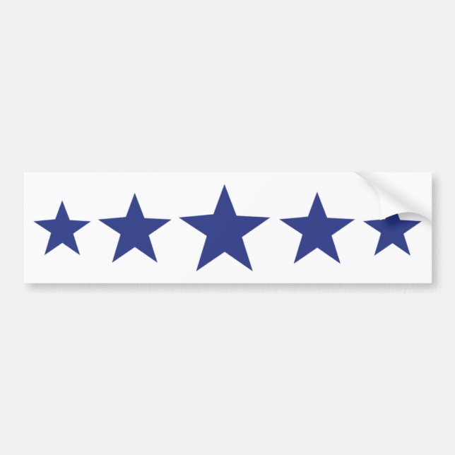 five blue stars bumper sticker (Front)