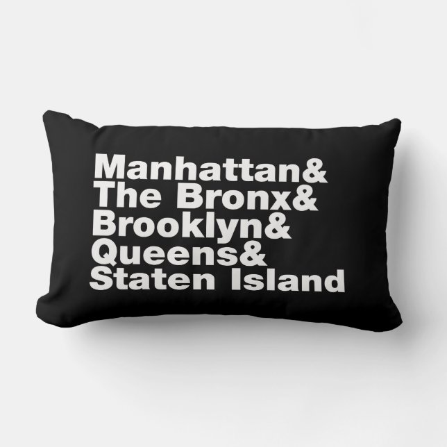 Five Boroughs ~ New York City Lumbar Cushion (Front)