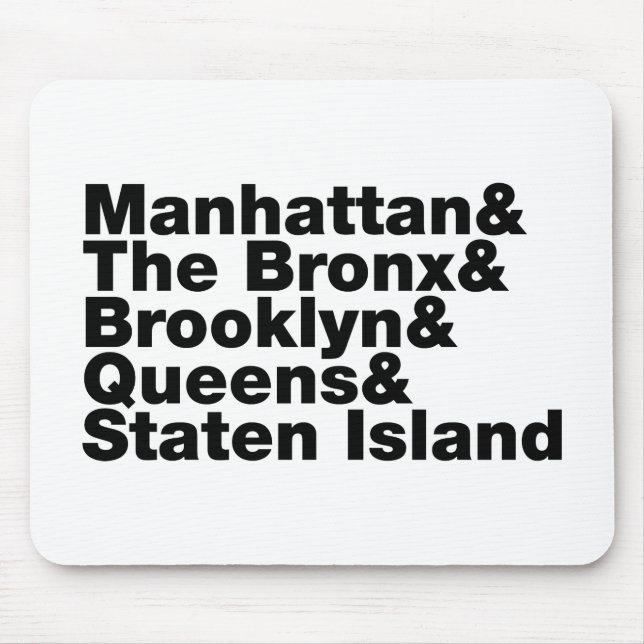Five Boroughs ~ New York City Mouse Pad (Front)