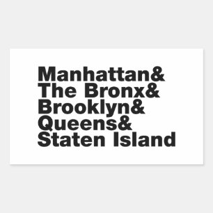 Five Boroughs ~ New York City Rectangular Sticker