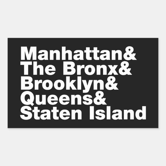Five Boroughs ~ New York City Rectangular Sticker (Front)