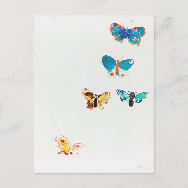 Five Butterflies, Redon Postcard (Front)