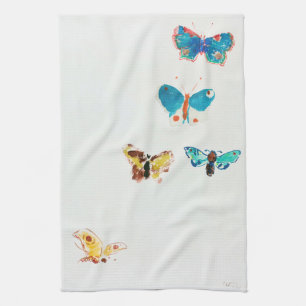 Five Butterflies, Redon Tea Towel