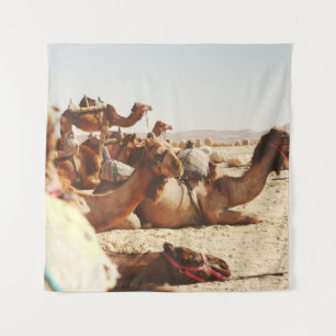FIVE CAMELS ON FIELD TAPESTRY