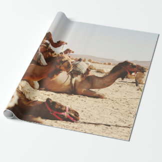 FIVE CAMELS ON FIELD WRAPPING PAPER