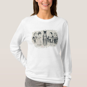Five caricatures of the cast of a French T-Shirt