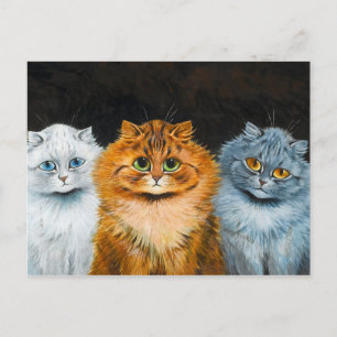 Five Cats by Louis Wain Postcard