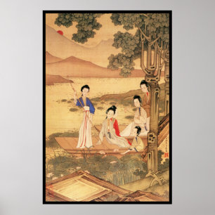 Five Chinese Ladies Afloat Poster