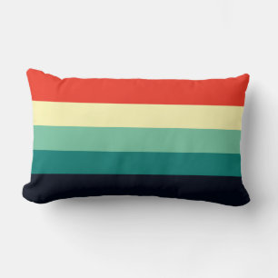 Five Colour Combo - Blue Aqua Green Yellow Red Lumbar Cushion