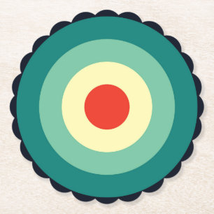 Five Colour Combo - Blue Aqua Green Yellow Red Paper Coaster