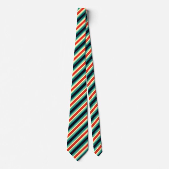 Five Colour Combo - Blue Aqua Green Yellow Red Tie (Front)